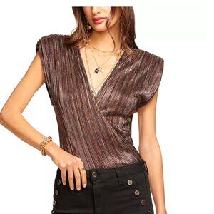 Ramy Brook Serena top sleeveless blouse metallic jewel stripe